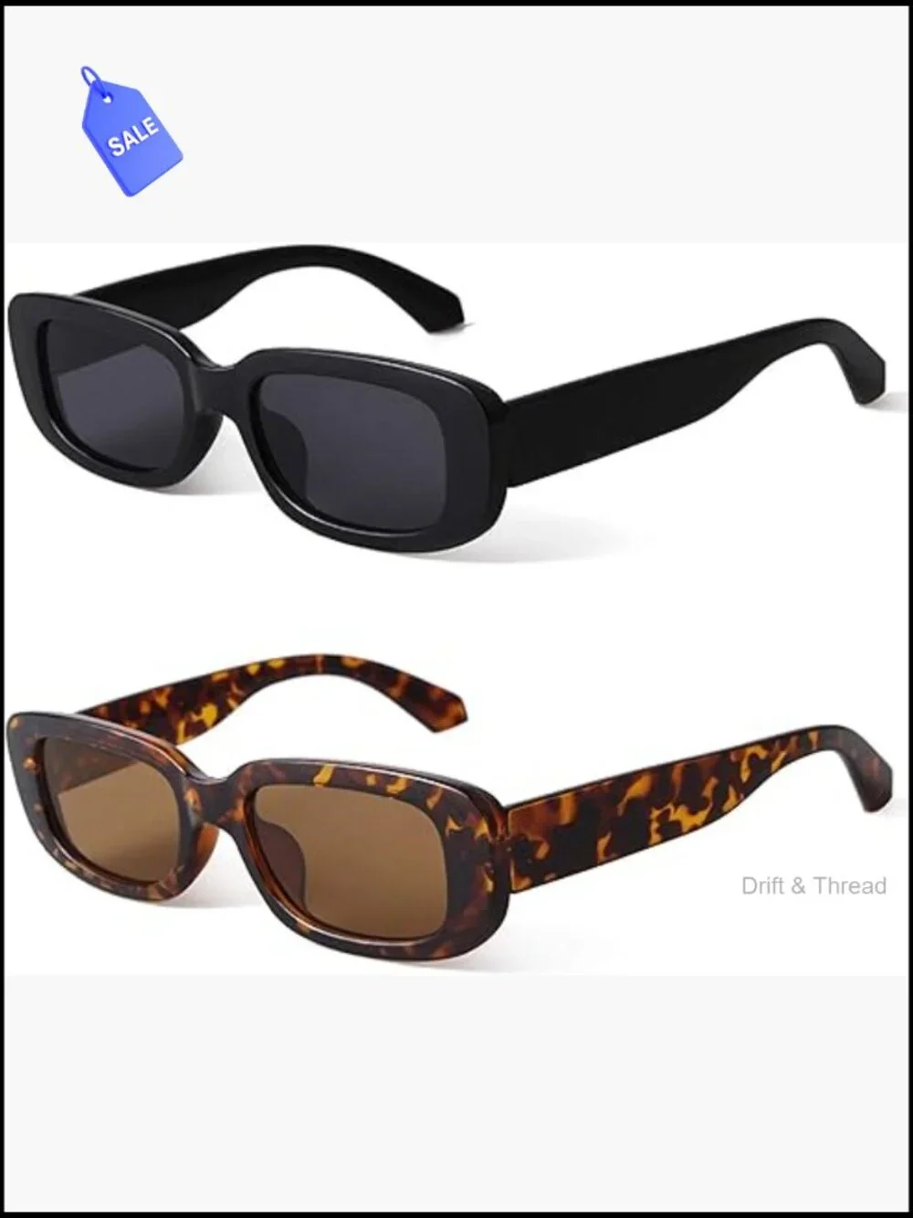 Retro Square Sunglasses UV Protection Unisex Vintage Shades